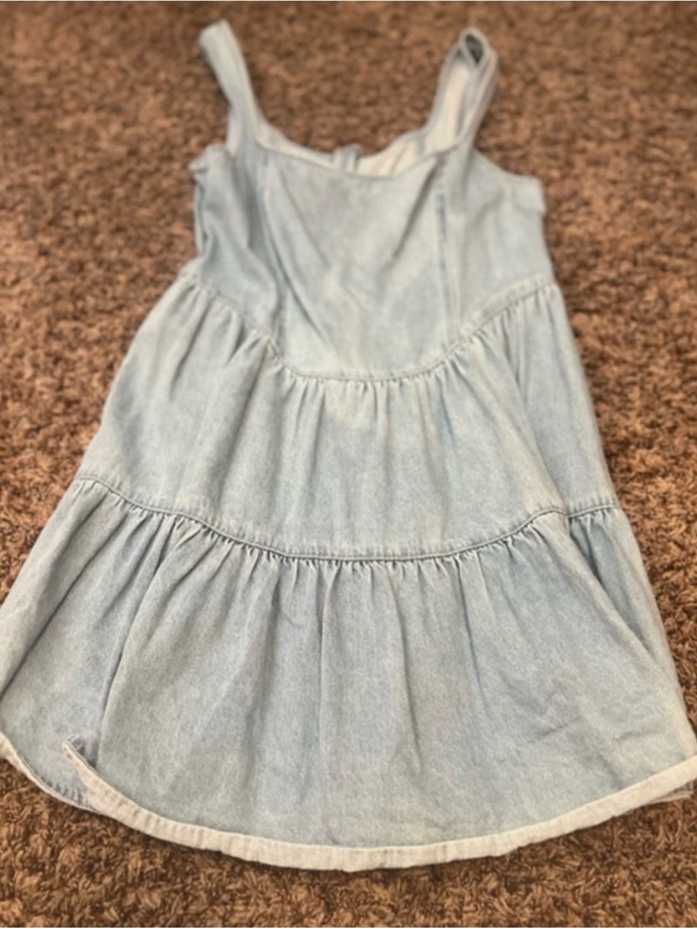 Light Wash Denim Tiered Sundress